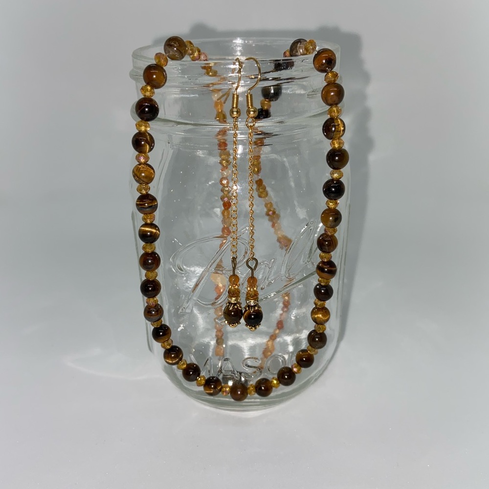 Matching necklace and earrings set